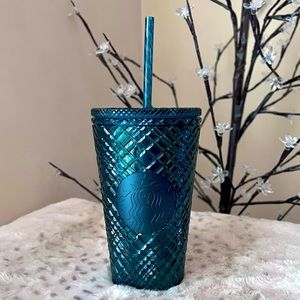 NWT Starbucks Teal Jeweled 12oz Grande Tumbler Holiday 2021